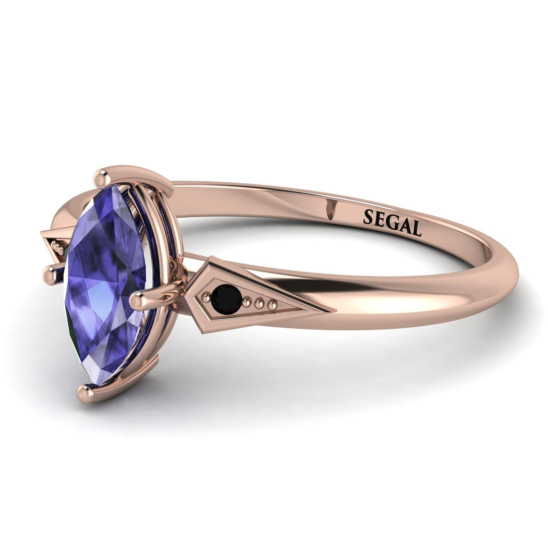 Marquise Tanzanite Geometrical Engagement Ring - Reese No. 208
