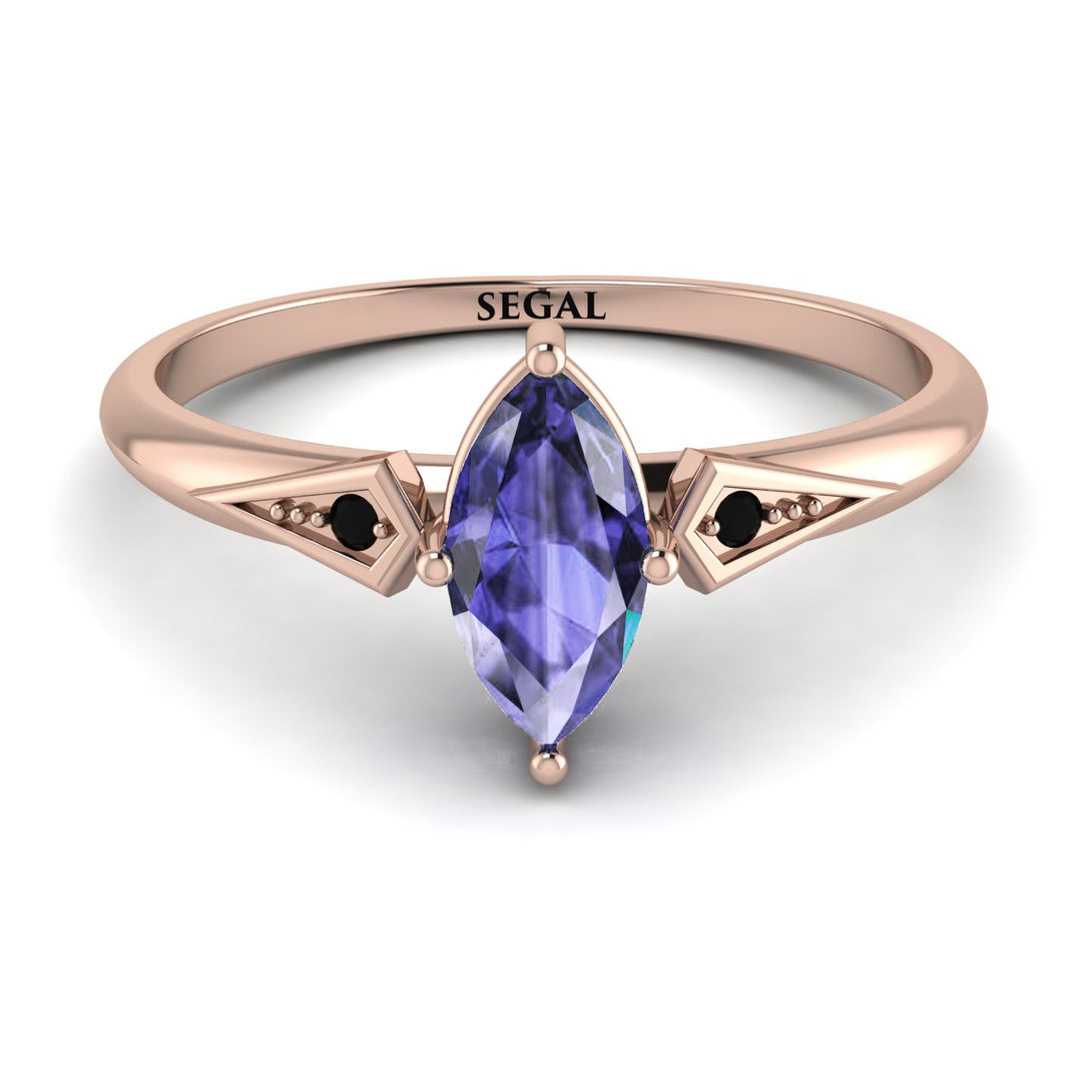 Marquise Tanzanite Geometrical Engagement Ring - Reese No. 208