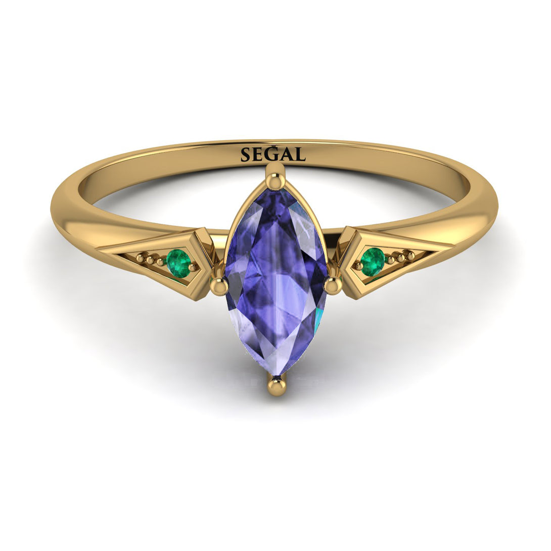 Marquise Tanzanite Geometrical Engagement Ring - Reese No. 204