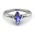 Marquise Tanzanite Geometrical Engagement Ring - Reese No. 206