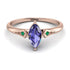 Marquise Tanzanite Geometrical Engagement Ring - Reese No. 205