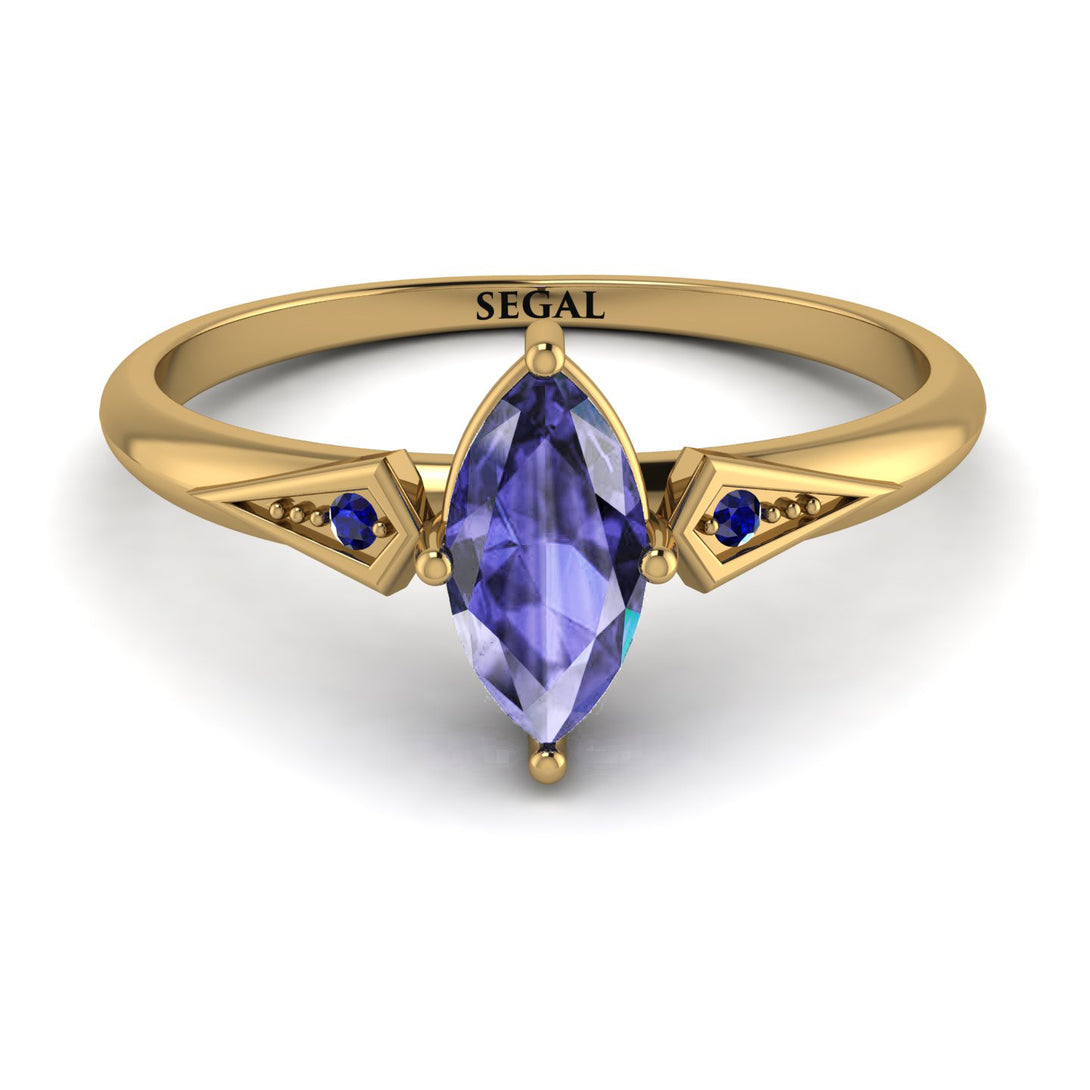 Marquise Tanzanite Geometrical Engagement Ring - Reese No. 213