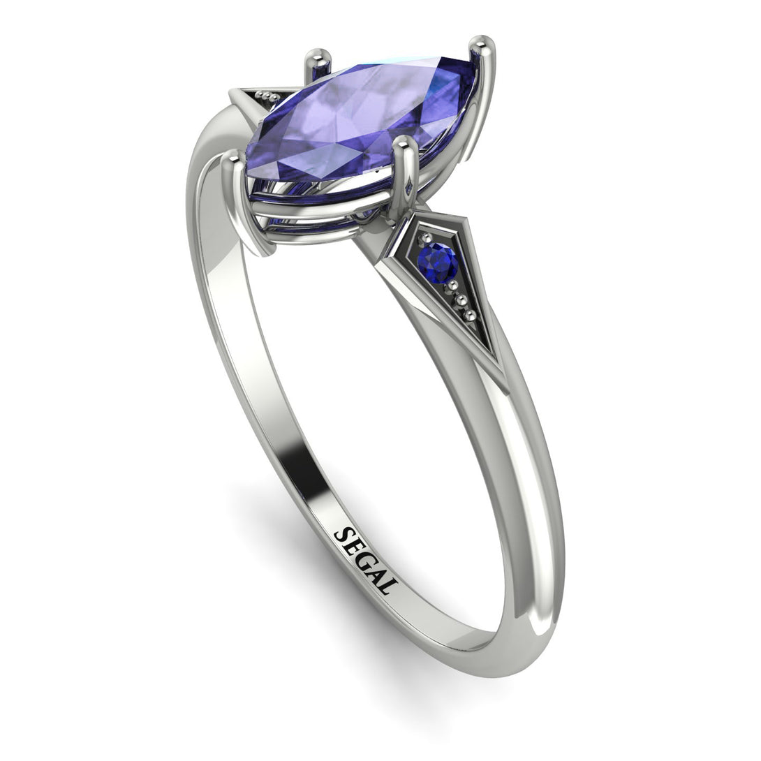 Marquise Tanzanite Geometrical Engagement Ring - Reese No. 215