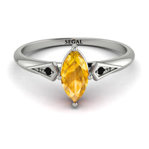 Marquise Yellow Diamond Geometrical Engagement Ring - Reese No. 1009 image 1