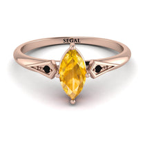 Marquise Yellow Diamond Geometrical Engagement Ring - Reese No. 1008 image 1