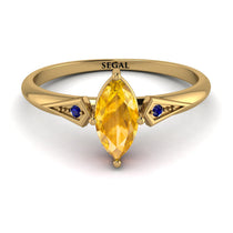Marquise Yellow Diamond Geometrical Engagement Ring - Reese No. 1013 image 1