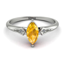 Marquise Yellow Diamond Geometrical Engagement Ring - Reese No. 1003 image 1