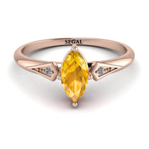 Marquise Yellow Diamond Geometrical Engagement Ring - Reese No. 1002 image 1