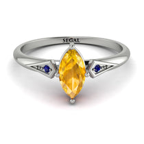 Marquise Yellow Diamond Geometrical Engagement Ring - Reese No. 1015 image 1