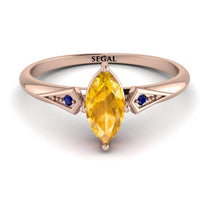 Marquise Yellow Diamond Geometrical Engagement Ring - Reese No. 1014 image 1