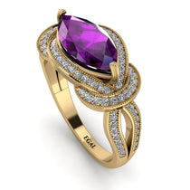Milgrain Marquise Amethyst Engagement Ring - Marley No. 301 image 1