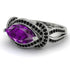 Milgrain Marquise Amethyst Engagement Ring - Marley No. 309