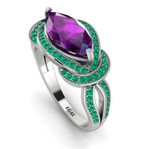 Milgrain Marquise Amethyst Engagement Ring - Marley No. 306 image 1