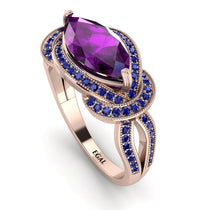 Milgrain Marquise Amethyst Engagement Ring - Marley No. 314 image 1