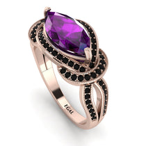 Milgrain Marquise Amethyst Engagement Ring - Marley No. 308 image 1