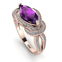Milgrain Marquise Amethyst Engagement Ring - Marley No. 302 image 1