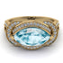 Milgrain Marquise Aquamarine Engagement Ring - Marley No. 401