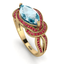 Milgrain Marquise Aquamarine Engagement Ring - Marley No. 410 image 1