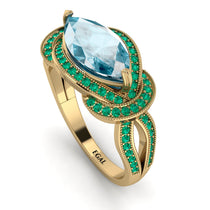 Milgrain Marquise Aquamarine Engagement Ring - Marley No. 404 image 1