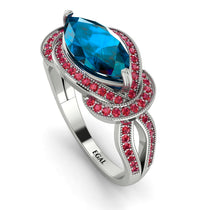 Milgrain Marquise Blue Topaz Engagement Ring - Marley No. 512 image 1
