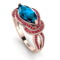 Milgrain Marquise Blue Topaz Engagement Ring - Marley No. 511 image 1