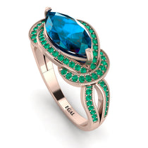Milgrain Marquise Blue Topaz Engagement Ring - Marley No. 505 image 1