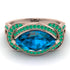 Milgrain Marquise Blue Topaz Engagement Ring - Marley No. 505