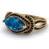 Milgrain Marquise Blue Topaz Engagement Ring - Marley No. 507
