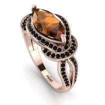Milgrain Marquise Brown Diamond Engagement Ring - Marley No. 1108 image 1