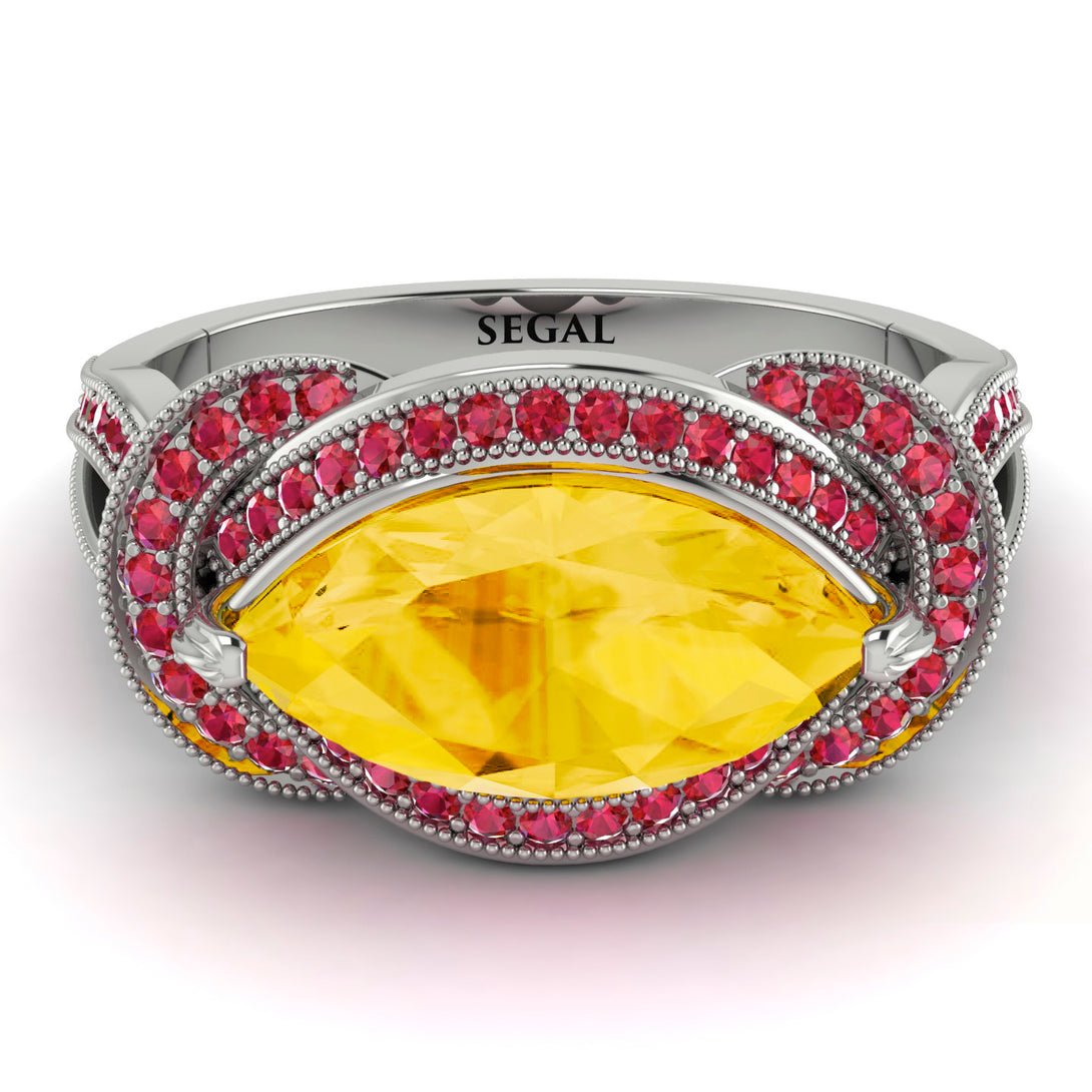 Milgrain Marquise Citrine Engagement Ring - Marley No. 612