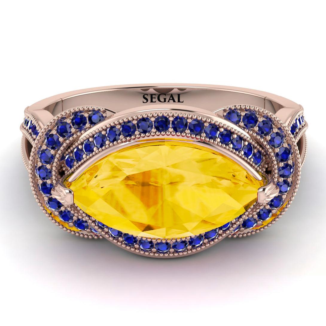 Milgrain Marquise Citrine Engagement Ring - Marley No. 614