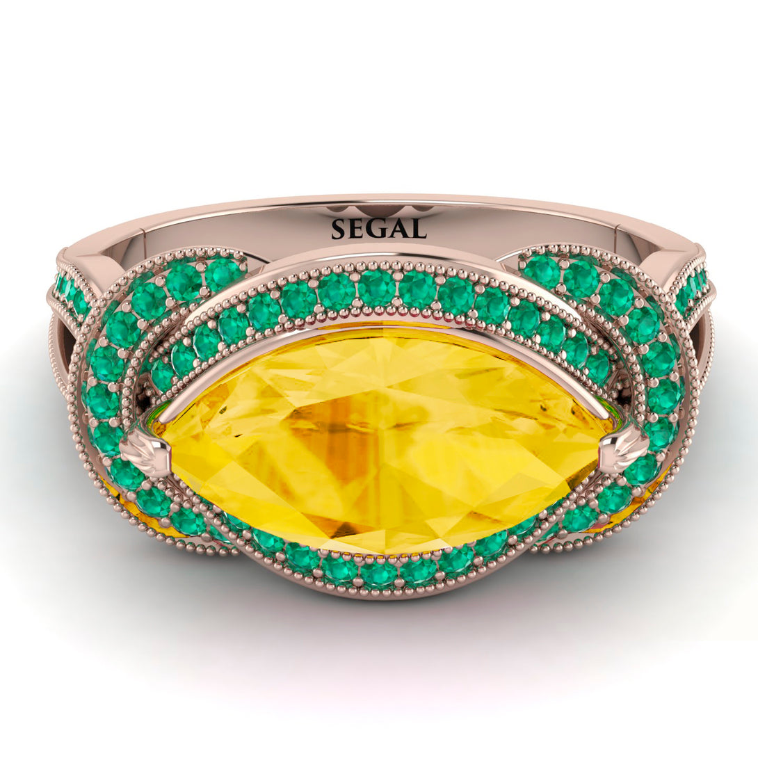 Milgrain Marquise Citrine Engagement Ring - Marley No. 605