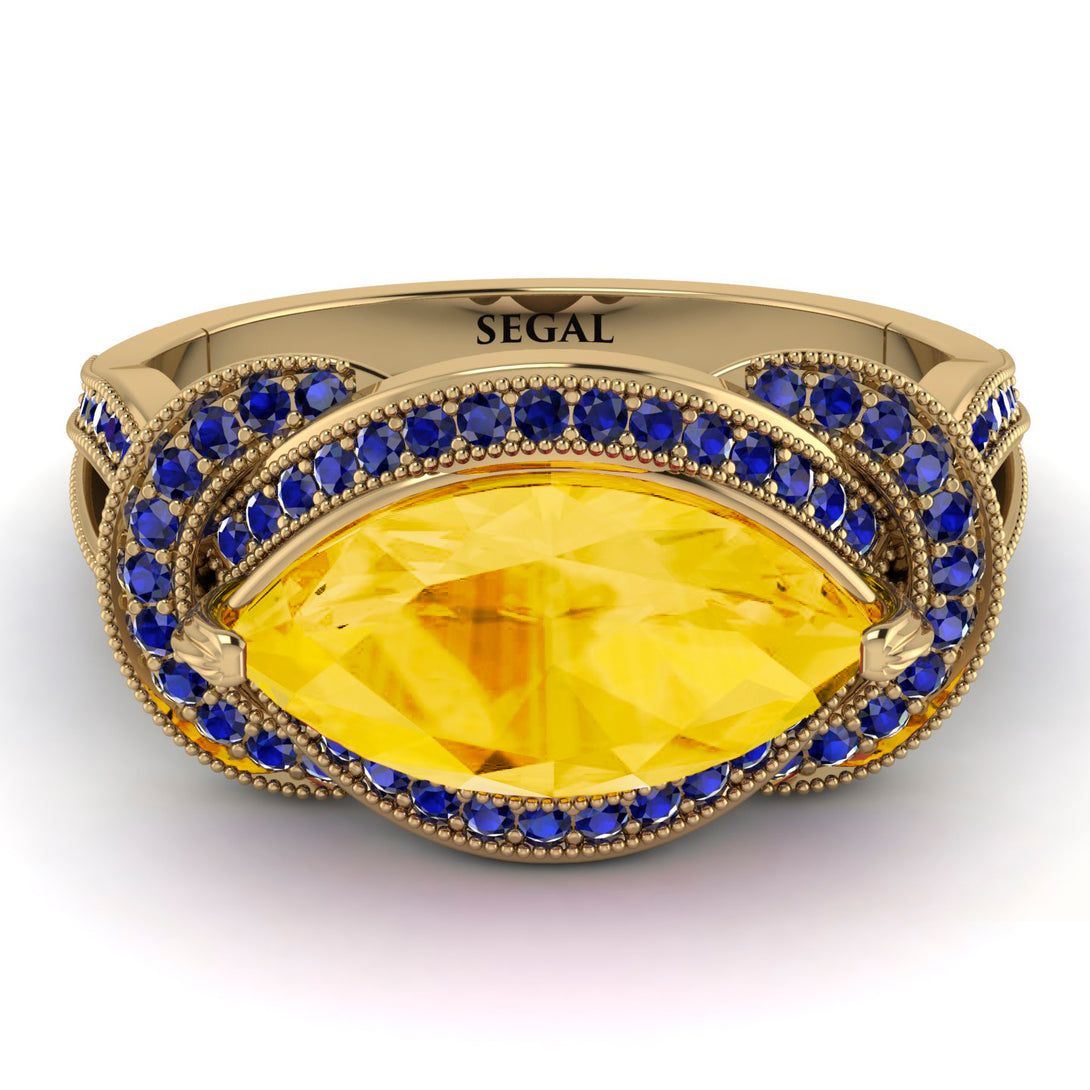 Milgrain Marquise Citrine Engagement Ring - Marley No. 613