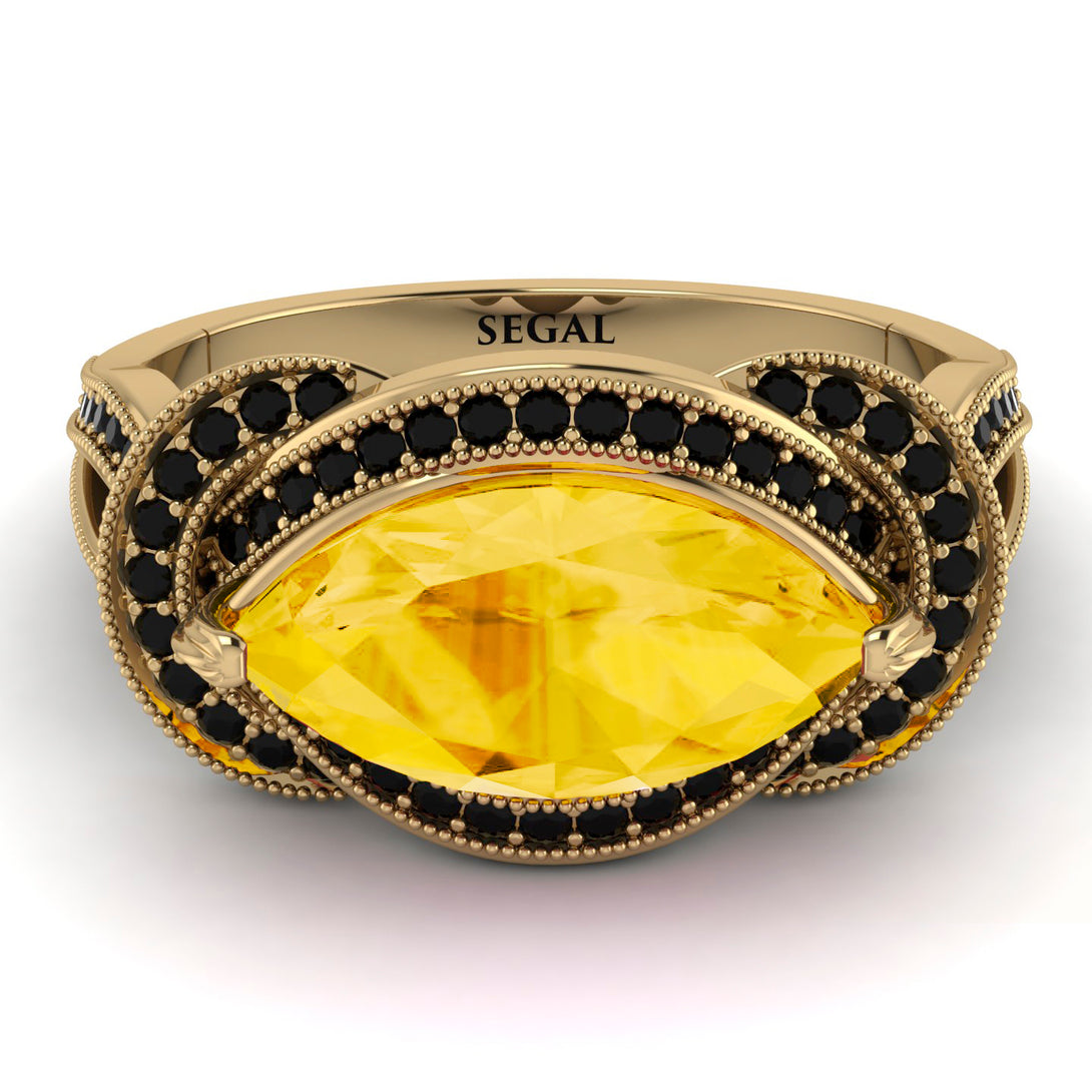 Milgrain Marquise Citrine Engagement Ring - Marley No. 607