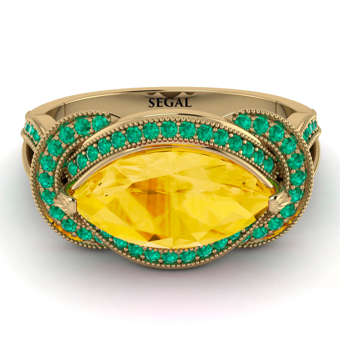 Milgrain Marquise Citrine Engagement Ring - Marley No. 604