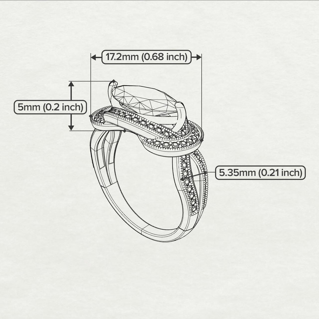 Milgrain Marquise Blue Topaz Engagement Ring - Marley No. 502