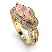 Milgrain Marquise Morganite Engagement Ring - Marley No. 901 image 1
