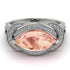 Milgrain Marquise Morganite Engagement Ring - Marley No. 903