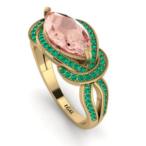 Milgrain Marquise Morganite Engagement Ring - Marley No. 904 image 1