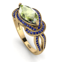 Milgrain Marquise Peridot Engagement Ring - Marley No. 713 image 1