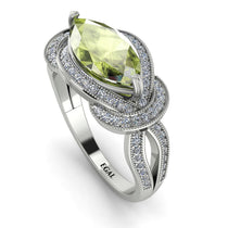 Milgrain Marquise Peridot Engagement Ring - Marley No. 703 image 1