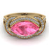 Milgrain Marquise Pink Moissanite Engagement Ring - Marley No. 801 image 3