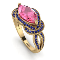 Milgrain Marquise Pink Moissanite Engagement Ring - Marley No. 813 image 1