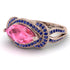 Milgrain Marquise Pink Moissanite Engagement Ring - Marley No. 814