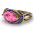 Milgrain Marquise Pink Moissanite Engagement Ring - Marley No. 813