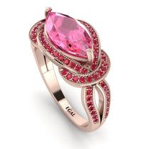 Milgrain Marquise Pink Moissanite Engagement Ring - Marley No. 811 image 1