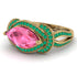 Milgrain Marquise Pink Moissanite Engagement Ring - Marley No. 804