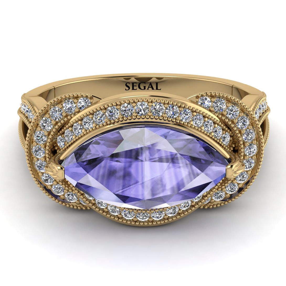 Milgrain Marquise Tanzanite Engagement Ring - Marley No. 201
