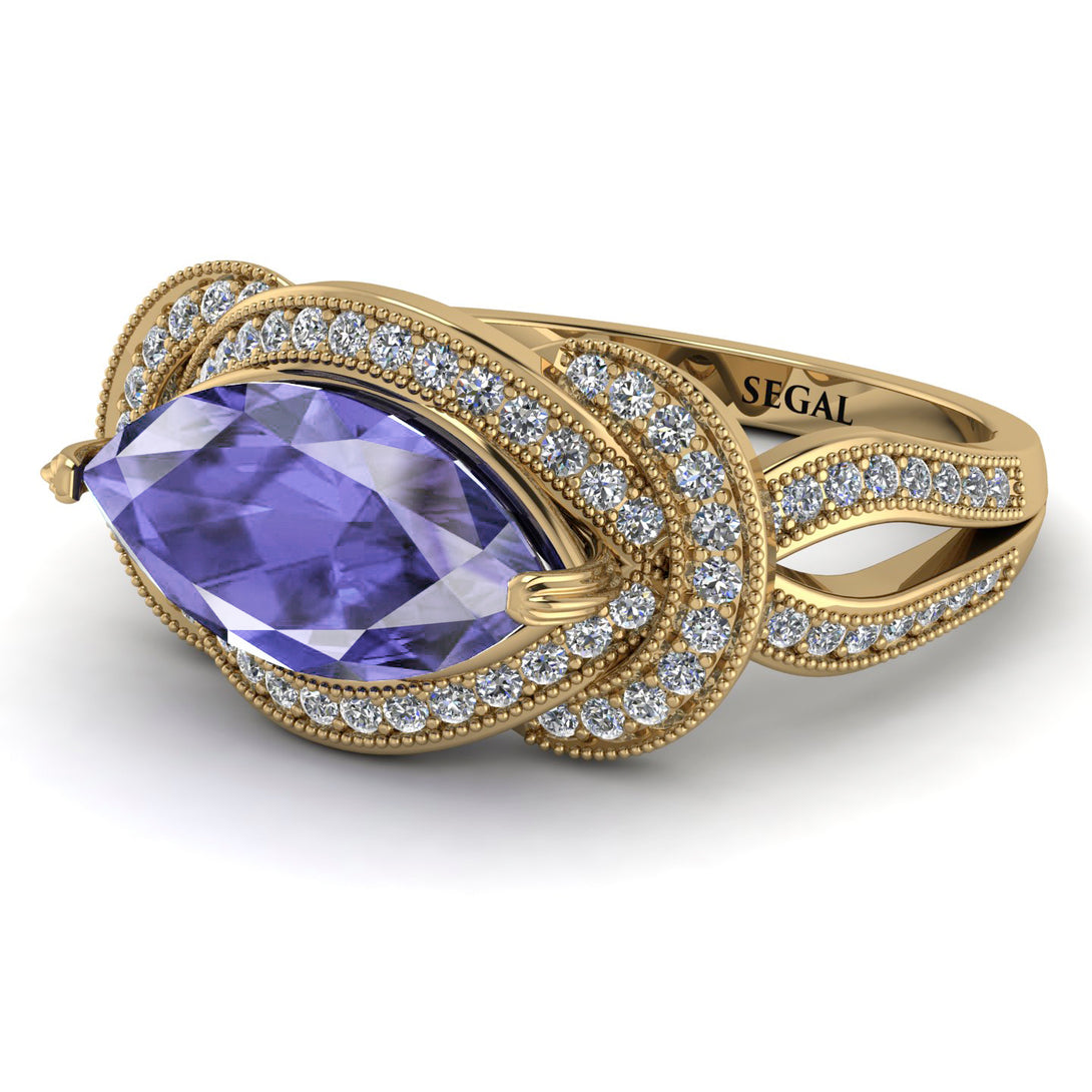 Milgrain Marquise Tanzanite Engagement Ring - Marley No. 201