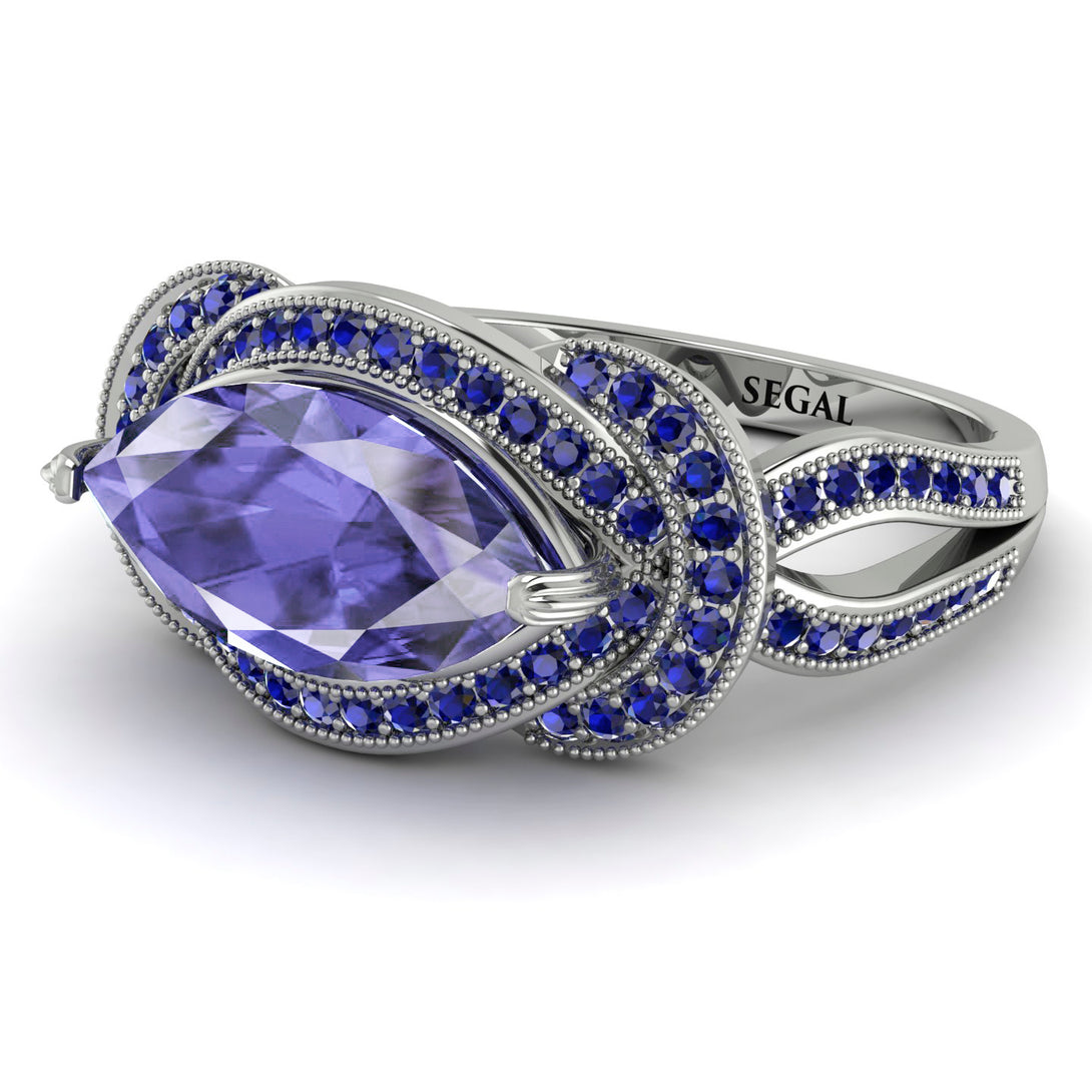 Milgrain Marquise Tanzanite Engagement Ring - Marley No. 215